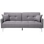 Sofa Bed Grey 3 Seater Buttoned Seat Click Clack