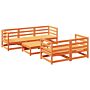 Vidaxl 6 Piece Garden Sofa Set Wax Brown Solid Wood Pine