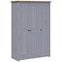 Vidaxl 3-door Wardrobe Grey 118x50x171.5 Cm Pine Panama Range