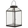 Glass Top Small Black Lantern