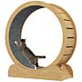 Pawhut 39.4" Wooden Cat Running Wheel With Brake, Natural