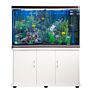 Aquarium Fish Tank &amp; Cabinet With Complete Starter Kit - White Tank &amp; Black Gravel