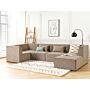 Modular Right Corner 5 Seater Sofa Taupe Corduroy With Ottoman 5 Seater Sectional Sofa