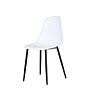 Aspen Curve Chair, White Plastic Seat With Black Metal Legs (pair)