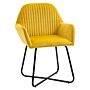 Homcom Modern Arm Chair Upholstered Accent Chair With Metal Base For Living Room Yellow