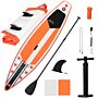 Outsunny 10'6" X 30" X 6" Inflatable Paddle Stand Up Board, Adjustable Aluminium Paddle, Non-slip Deck Board W/isup Accessories, 320lx76wx15hcm, White