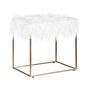 Faux Fur Footstool White With Gold Metal Base Faux Sheepskin Dressing Table Stool