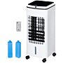 Homcom 3-in-1 Evaporative Air Cooler With 4l Water Tank, Portable Fan Cooler With Automatic Oscillation, Timer, Remote, White