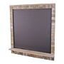 Large Blackboard With Driftwod Effect Surround, Shelf And 3 Double Hooks