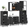 Vidaxl 4 Piece Bathroom Furniture Set Black Engineered Wood