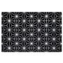 Area Rug Black With Silver Geometric Pattern Viscose With Cotton 160 X 230 Cm Hand Woven