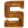 Hand Carved Wooden Embossed Letter S