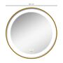 Kleankin Round Illuminated Bathroom Mirrors Dimmable Led Lighted Wall Mount Mirror W/ 3 Colours, Time Display, Memory Function, 60cm