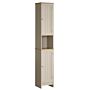 Bath Vida Priano 2 Door Tall Cabinet, Grey & Oak