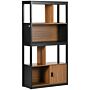 Homcom Modern 4-tier Bookshelf, Freestanding Bookcase With Storage Shelving And Closed Cabinet, For Living Room Home Office Study, Walnut Brown