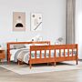 Vidaxl Bed Frame With Headboard Wax Brown 180x200 Cm Super King Solid Wood Pine