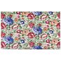 Rug Multicolour Cotton 140 X 200 Cm Floral Pattern Flat Weave Jacquard Woven