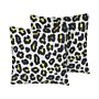 Set Of 2 Outdoor Cushions Black And White Polyester 45 X 45 Cm Leopard Animal Print Pattern Garden Patio