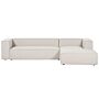 Left Hand 3 Seater Corner Sofa Beige Fabric Uoholstered Track Armrests Minimalistic Style Beliani