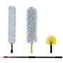 Homcom Extendable Feather Duster With Telescopic Pole 3.5m/11.5ft, Microfiber Duster Cleaning Kit With Bendable Head For Cleaning High Ceiling Fans