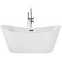 Freestanding Bathtub White Acrylic Oval Shape Single 170 X 69 Cm Modern Design Bathroom