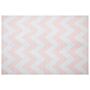 Area Rug Carpet Pink And White Polyester Fabric Chevron Pattern Rectangular 160 X 230 Cm