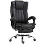 Vinsetto Home Office Chair Microfibre Desk Chair With Reclining Function Armrests Swivel Wheels Footrest Black