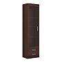 Imperial Tall Glazed 1 Door 2 Drawer Narrow Cabinet In Dark Mahogany Melamine