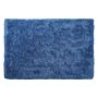 Shaggy Area Rug High-pile Carpet Solid Blue Polyester Rectangular 140 X 200 Cm