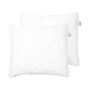 Two Bed Pillow White Microfibre Cover Polyester Filling 80 X 80 Cm High Profile Soft