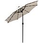 Outsunny 24 Led Solar Powered Parasol Umbrella-creamy White