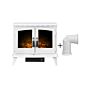 Adam Woodhouse Electric Stove In Pure White With Angled Stove Pipe In Pure White