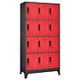 Vidaxl Locker Cabinet Anthracite And Red 90x45x180 Cm Steel