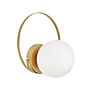 Wall Lamp Gold And White Glass Iron Globe Shade Light Lighting