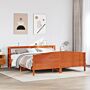 Vidaxl Bed Frame With Headboard Wax Brown 200x200 Cm Solid Wood Pine