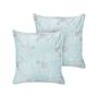 Set Of 2 Scatter Cushions Blue Velvet 45 X 45 Cm Marine Starfish Motif Square Polyester Filling