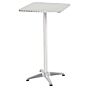 Homcom Height Adjustable Bistro Table Pub Bar Square Table Stainless Steel Top Aluminium Edge 60 X 60cm