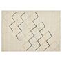 Area Rug Beige Cotton 140 X 200 Cm Minimalistic Hand Tufted Design Geometric Pattern