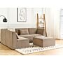 Modular Right Corner 4 Seater Sofa Taupe Corduroy With Ottoman 4 Seater Sectional Sofa