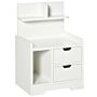 Homcom Bedside Table With 2 Drawers And Storage Shelves For Accent Table Small Cabinet, White