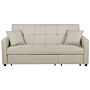 Sofa Bed Beige Sleeping Function Modern Upholstered