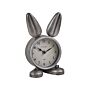 Table Clock Bunny-shaped Metal Silver