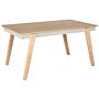 Dining Table Light Wood Rubberwood 150 X 90 Cm Rectangular For 4 People Scandinavian Traditional Dining Room