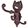 Cast Iron Wall Mounted Rotating Coat Hooks, Horse, 3 Hooks