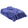 Blanket Purple Cotton 125 X 150 Cm Geometric Pattern Knitted Throw