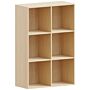 Durham 2x3 Cube Storage Unit, Oak & Cube Storage Basket, Set Of 3, White