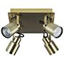 Steel Bronze Ceiling Light 4 Lights Spot Type Square Frame Tube Shade And Swivel Rods