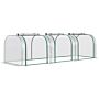 Outsunny Pvc Tunnel Greenhouse Green Grow House Steel Frame For Garden Backyard With Zipper Doors 295x100x80 Cm, Clear