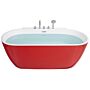 Freestanding Bath Red Sanitary Acrylic Oval Single 170 X 80 Cm