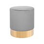 Footstool Grey Velvet Round Dressing Pouffe Glam Stool With Gold